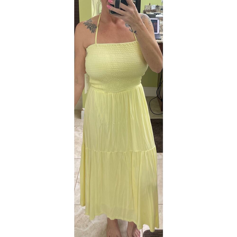 Bishop & young yellow NWT smocked halter tiered dress Bellissima limoncello $120 - Picture 5 of 10